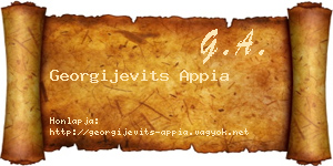 Georgijevits Appia névjegykártya